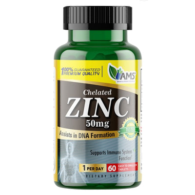 AMS Chelated Zinc 50mg 60 tablets