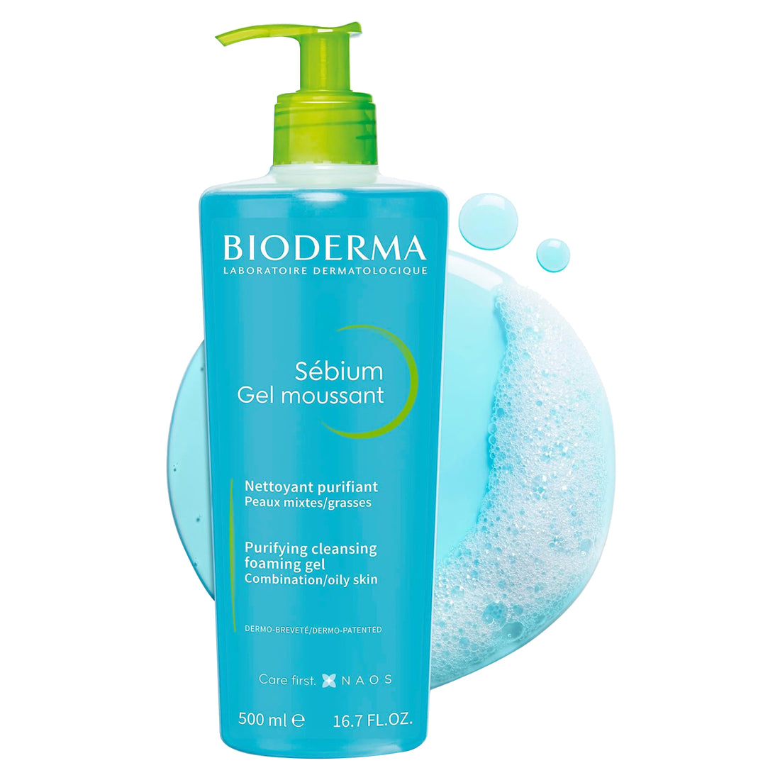Bioderma Sebium Moussant Purifying Cleansing Foaming Gel For Combination To Oily Skin 500ml