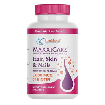 Pharmaxxi Maxxicare Biotin 5000mcg 30 Caplets For Hair, Skin & Nails