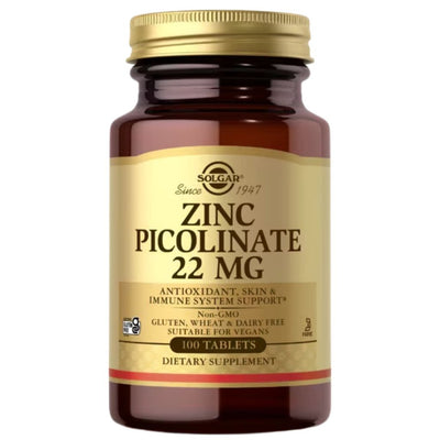 Solgar Zinc Picolinate 22 mg 100 Tablets